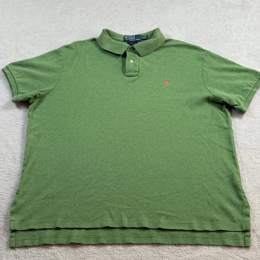 Polo Ralph Lauren Polo Shirt Mens Green Custom Fit Pony Logo Short Sleeve XL